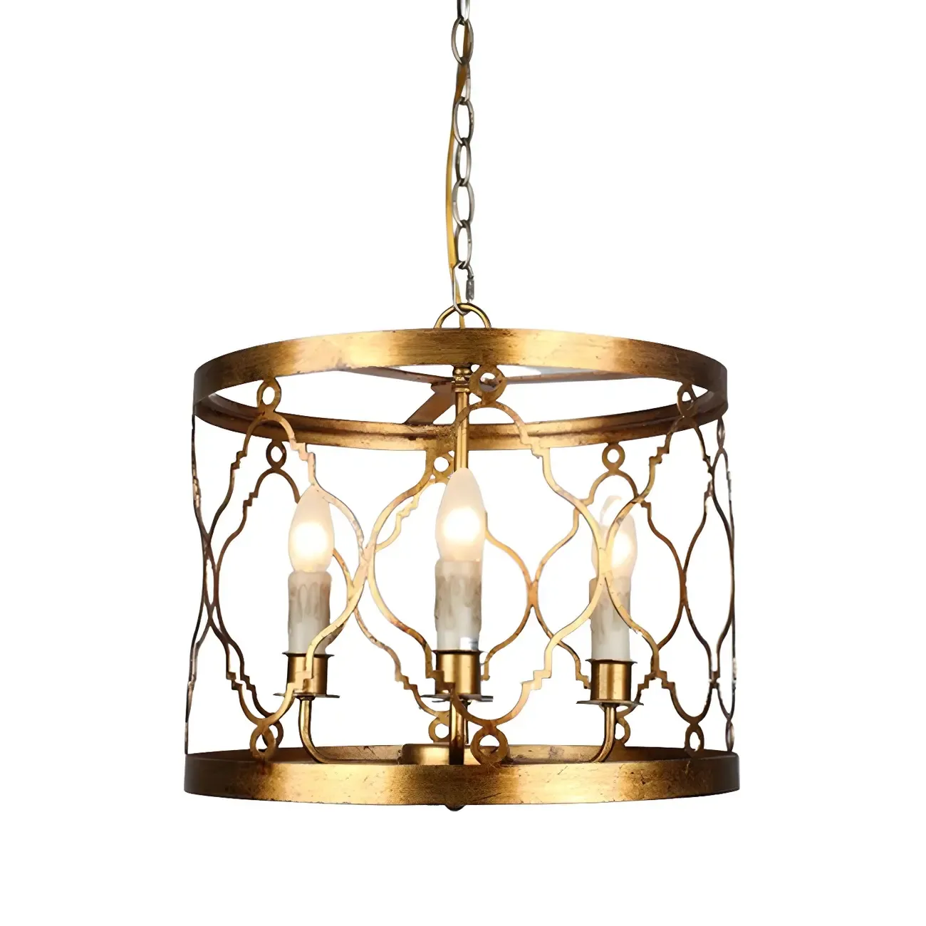 Vintage Metal Cage Chandelier for Dining Room Image - 6
