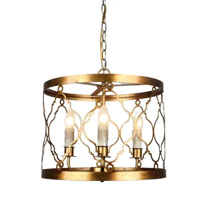 Vintage Metal Cage Chandelier for Dining Room Image - 6