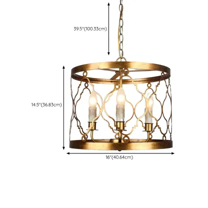 Vintage Metal Cage Chandelier for Dining Room #size