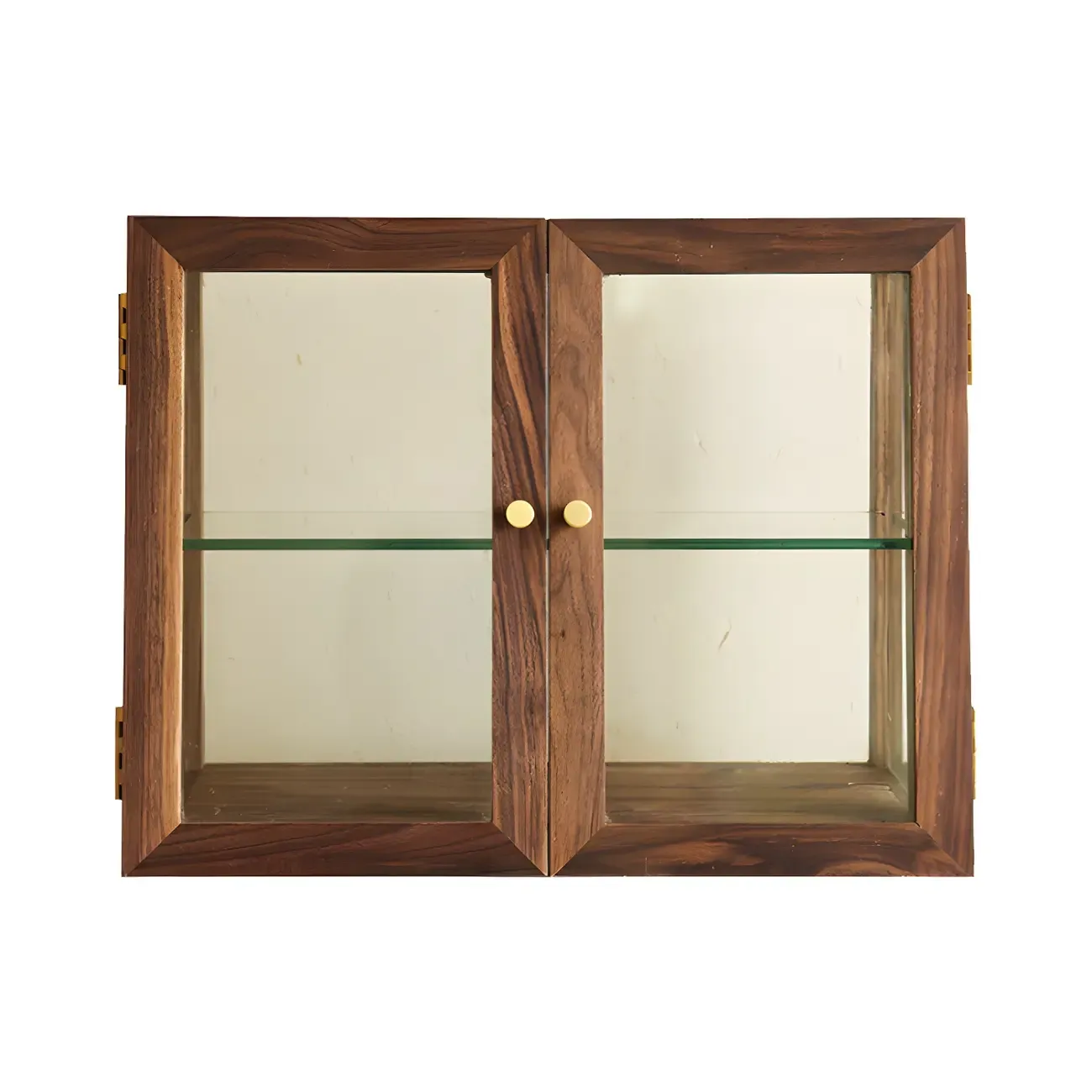 Classic Wooden Display Cabinet with Glass Door for Restroom Image - 5