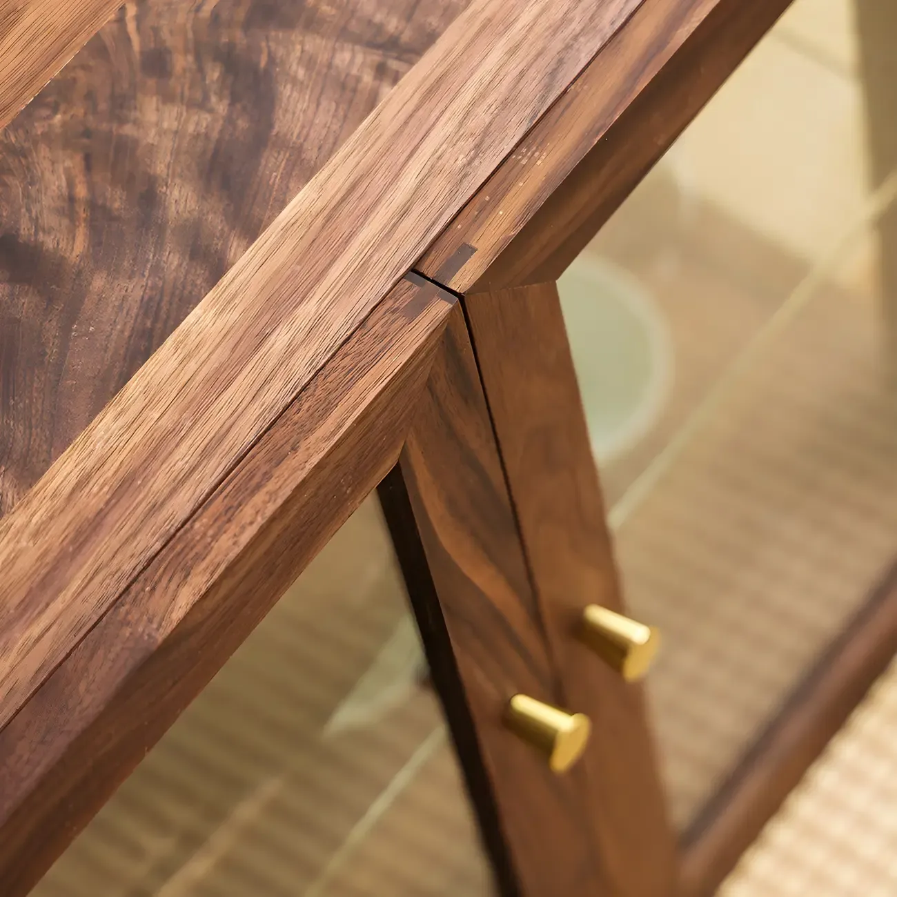 Classic Wooden Display Cabinet with Glass Door for Restroom Image - 6