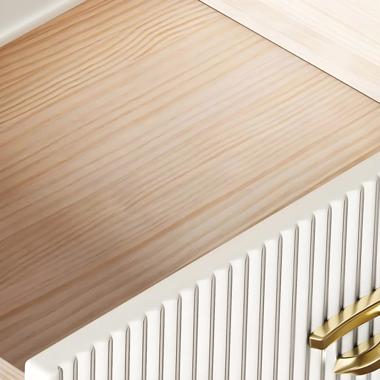 Morandi Narrow Open Back Leather Wood Nightstand Image - 15 | homeyfad