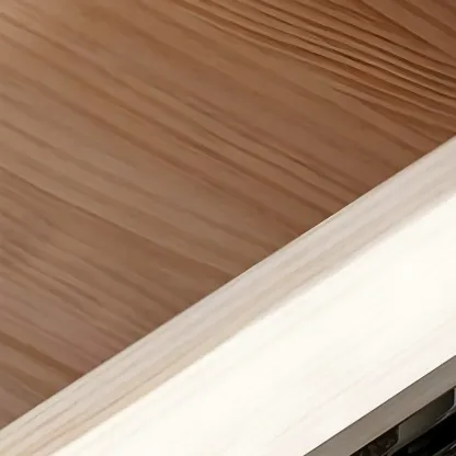 Morandi Narrow Open Back Leather Wood Nightstand Image - 18