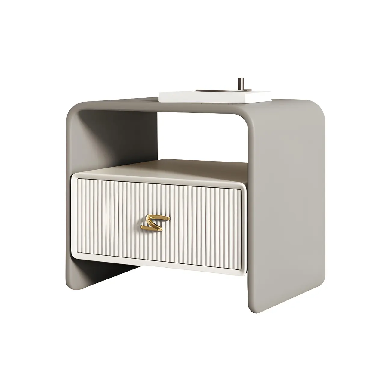 Morandi Narrow Open Back Leather Wood Nightstand Image - 23 | homeyfad