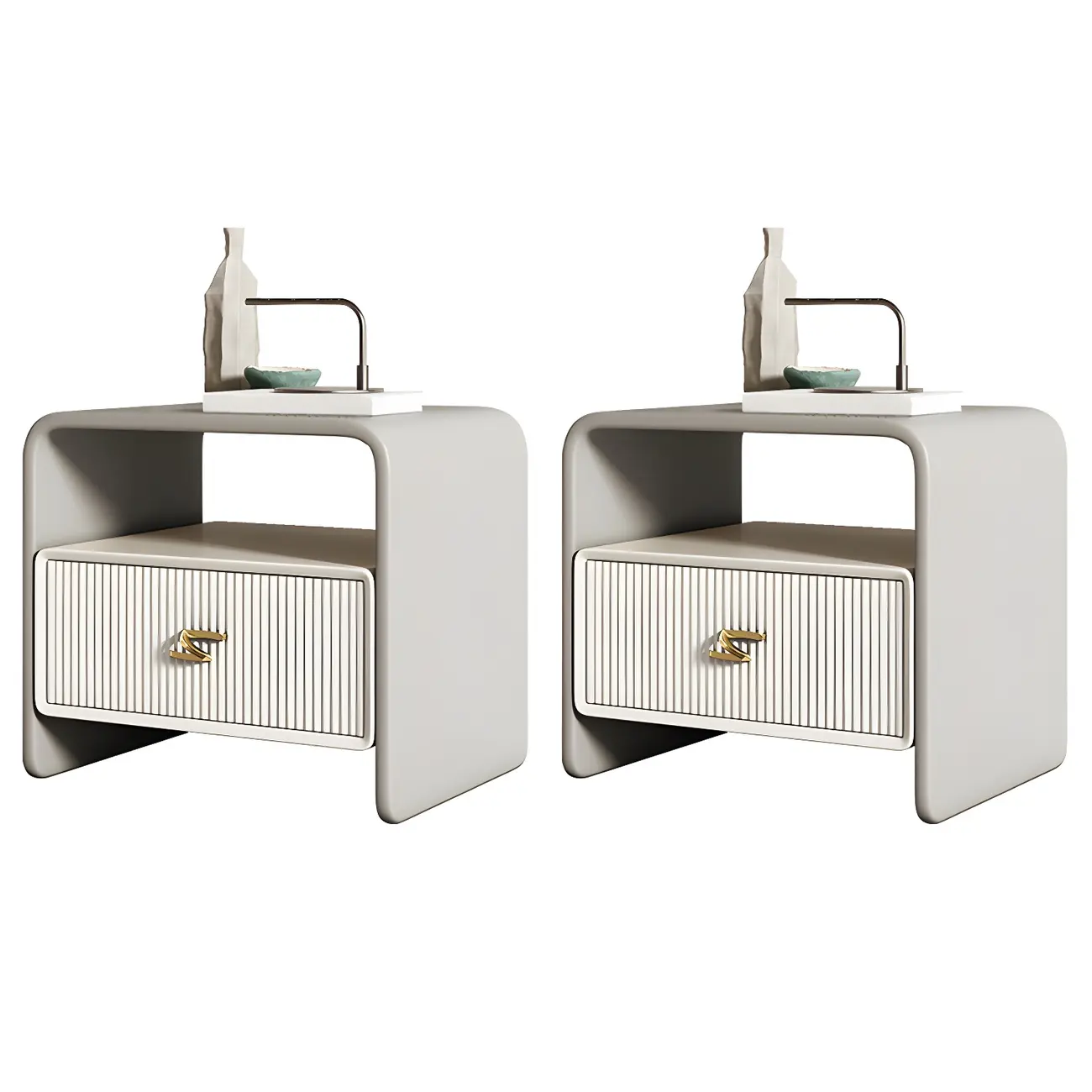 Morandi Narrow Open Back Leather Wood Nightstand Image - 28 | homeyfad