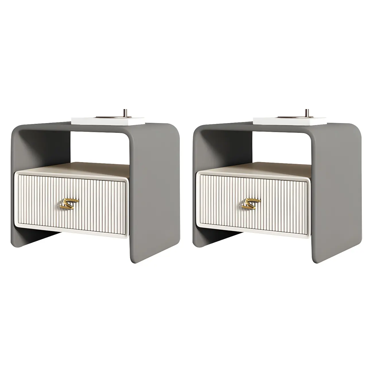 Morandi Narrow Open Back Leather Wood Nightstand Image - 34 | homeyfad