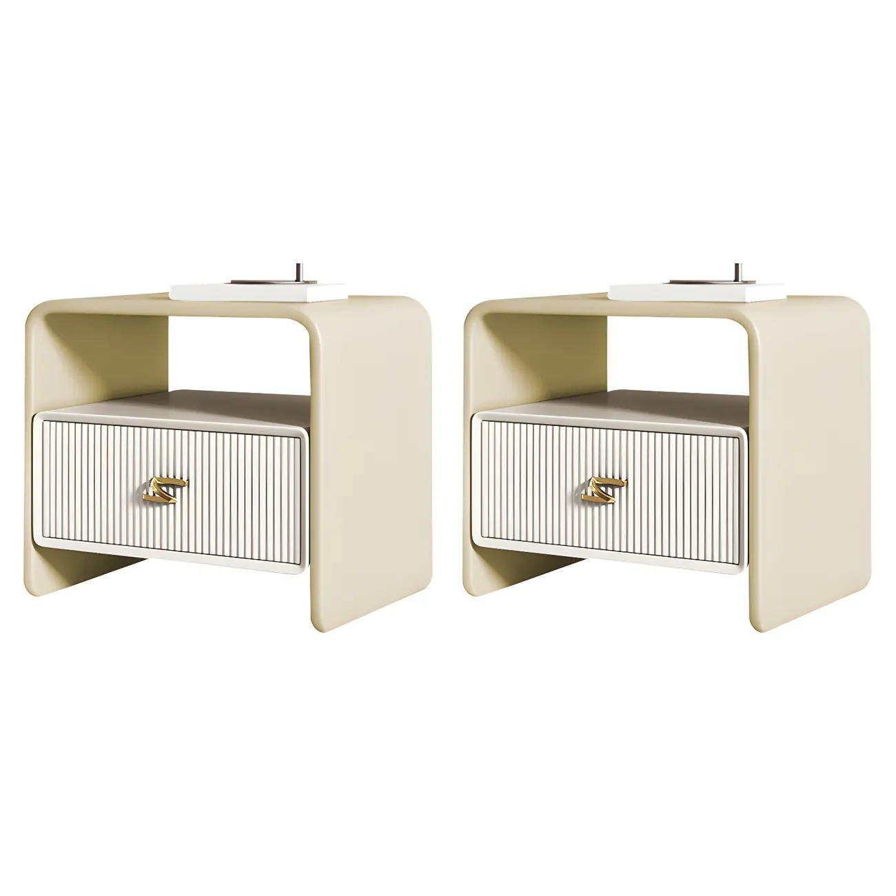 Morandi Narrow Open Back Leather Wood Nightstand Image - 35 | homeyfad