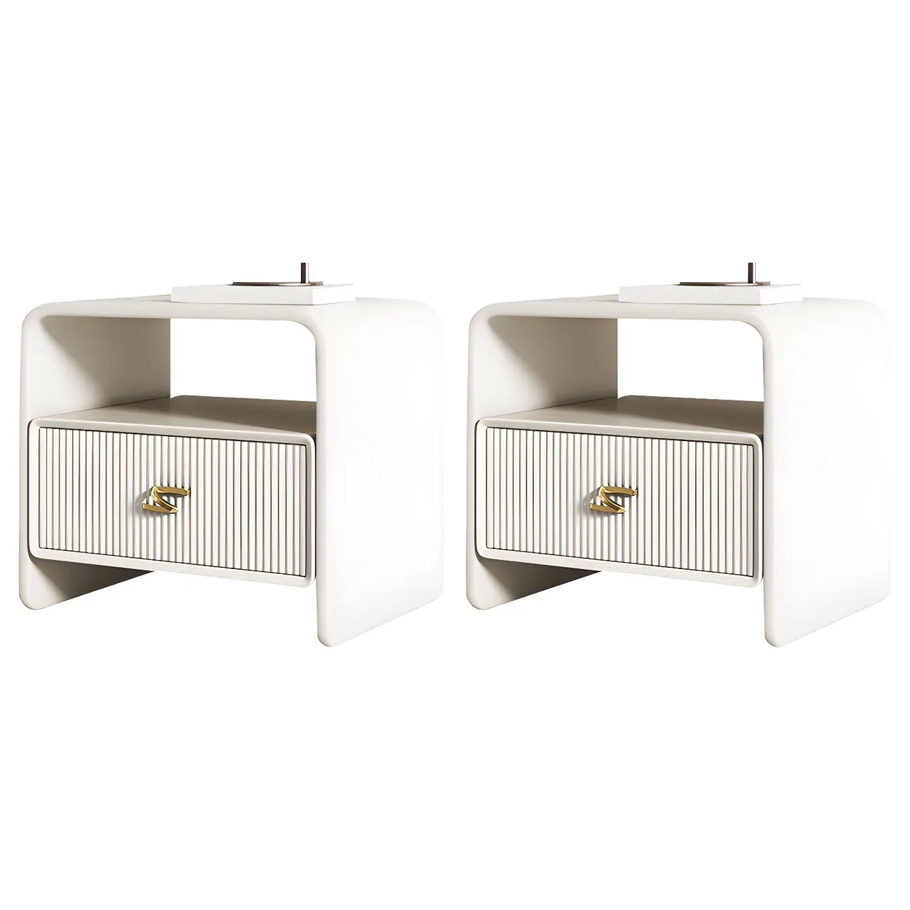 Morandi Narrow Open Back Leather Wood Nightstand Image - 36 | homeyfad