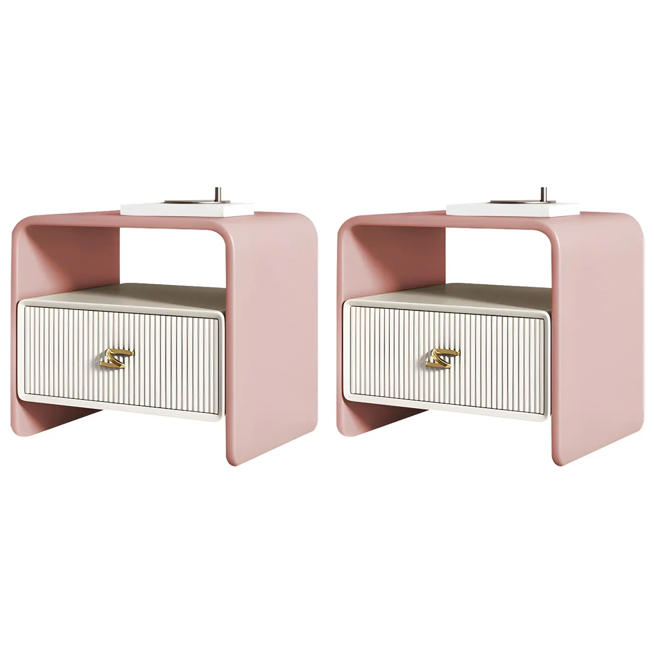 Morandi Narrow Open Back Leather Wood Nightstand Image - 38 | homeyfad