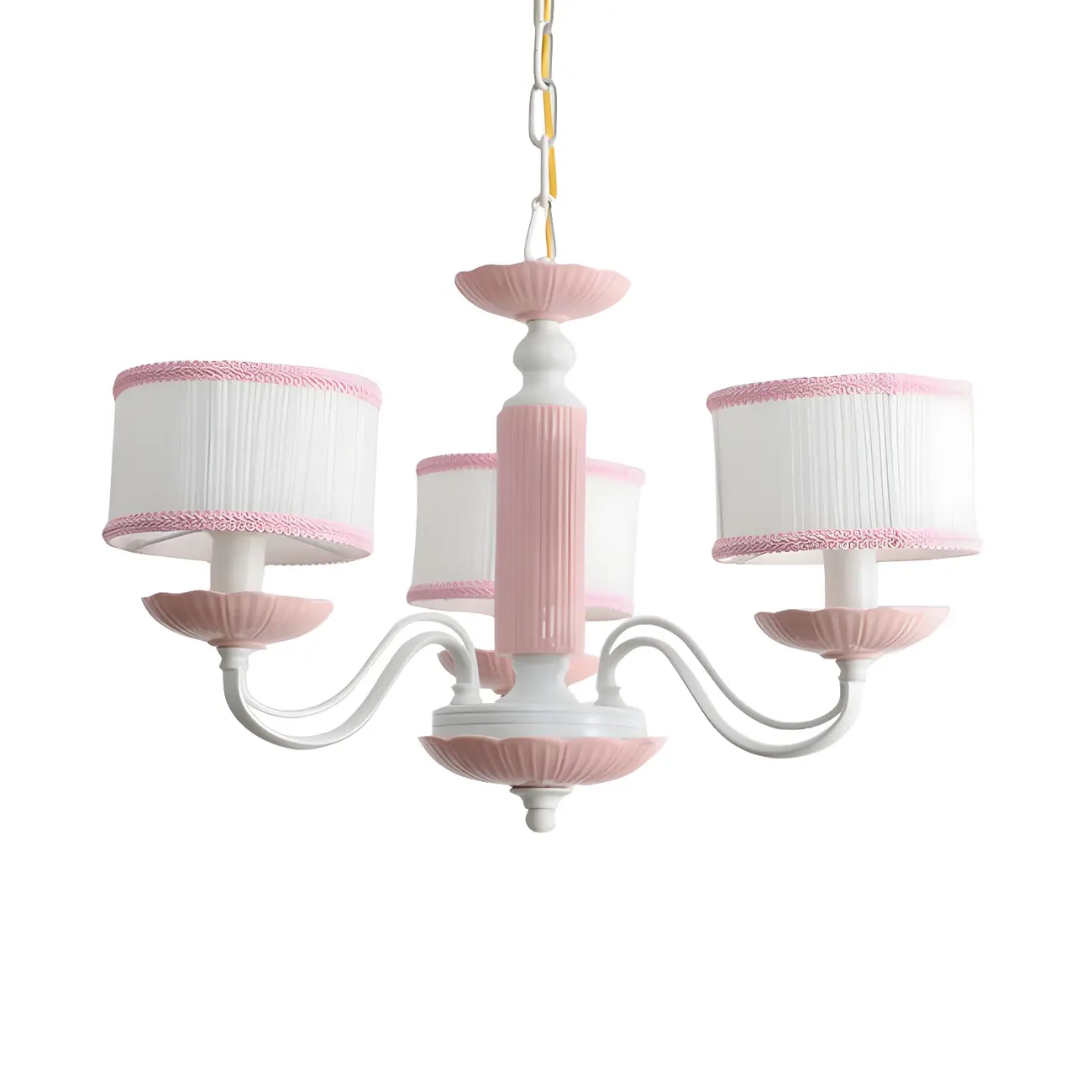 Pink Glass Retro Flower Shaped Chandelier Light Image - 3 | homeyfad