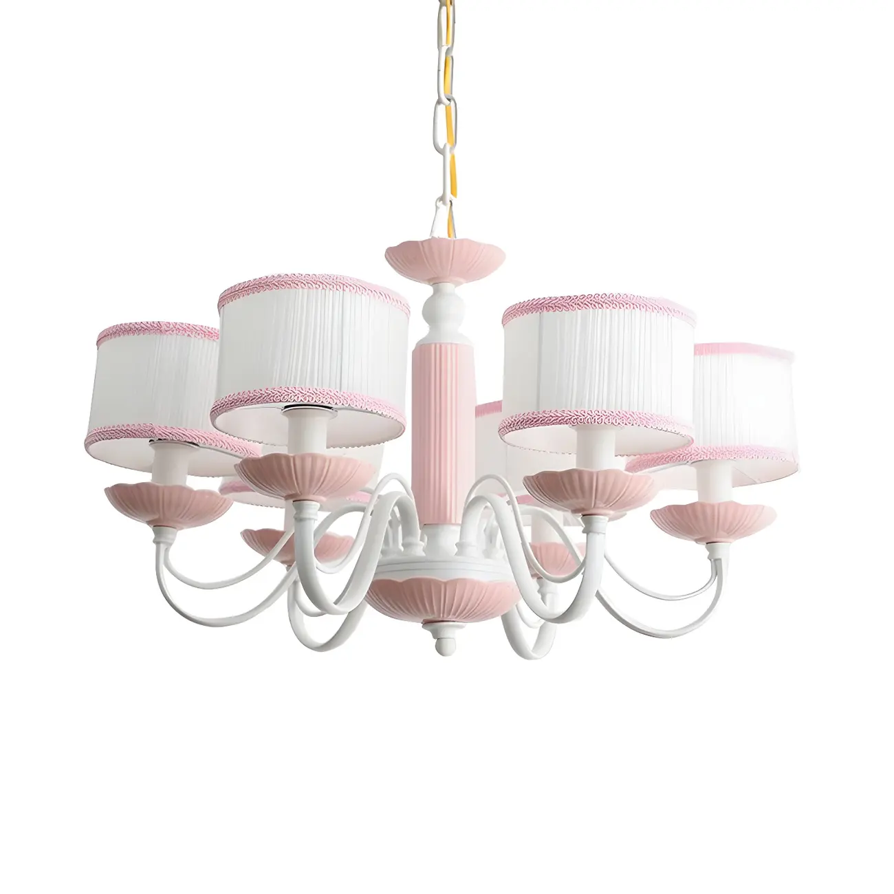 Pink Glass Retro Flower Shaped Chandelier Light Image - 12 | homeyfad