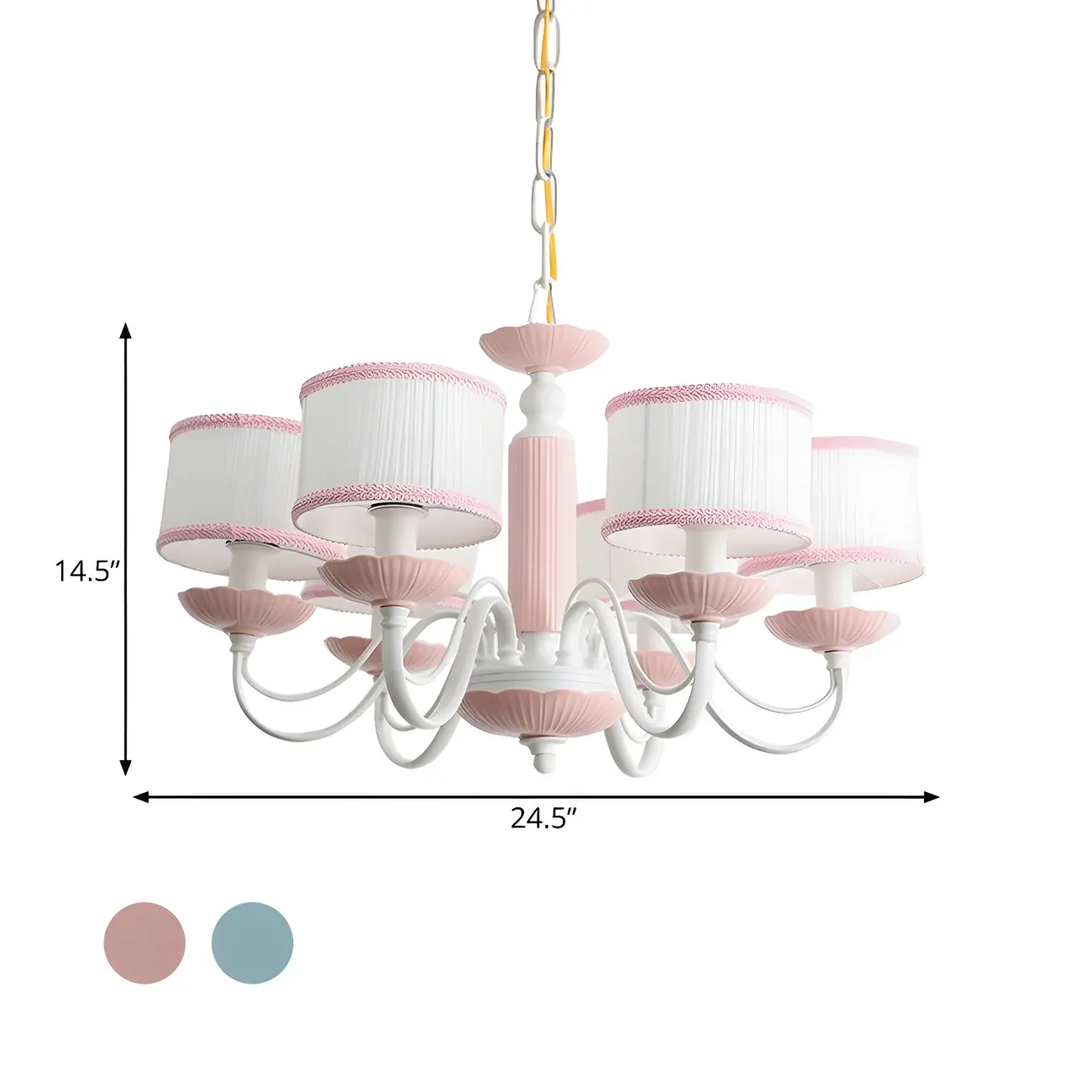 Pink Glass Retro Flower Shaped Chandelier Light Image - 13 | homeyfad