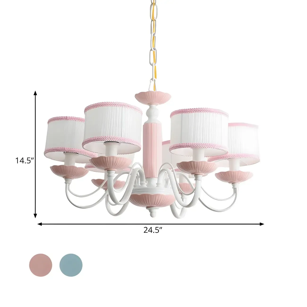 Pink Glass Retro Flower Shaped Chandelier Light Image - 13