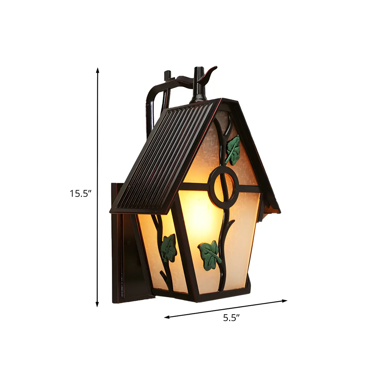 Rustic Modern Outdoor Glass Metal Coffee Wall Lantern Sconce Image - 4 | homeyfad