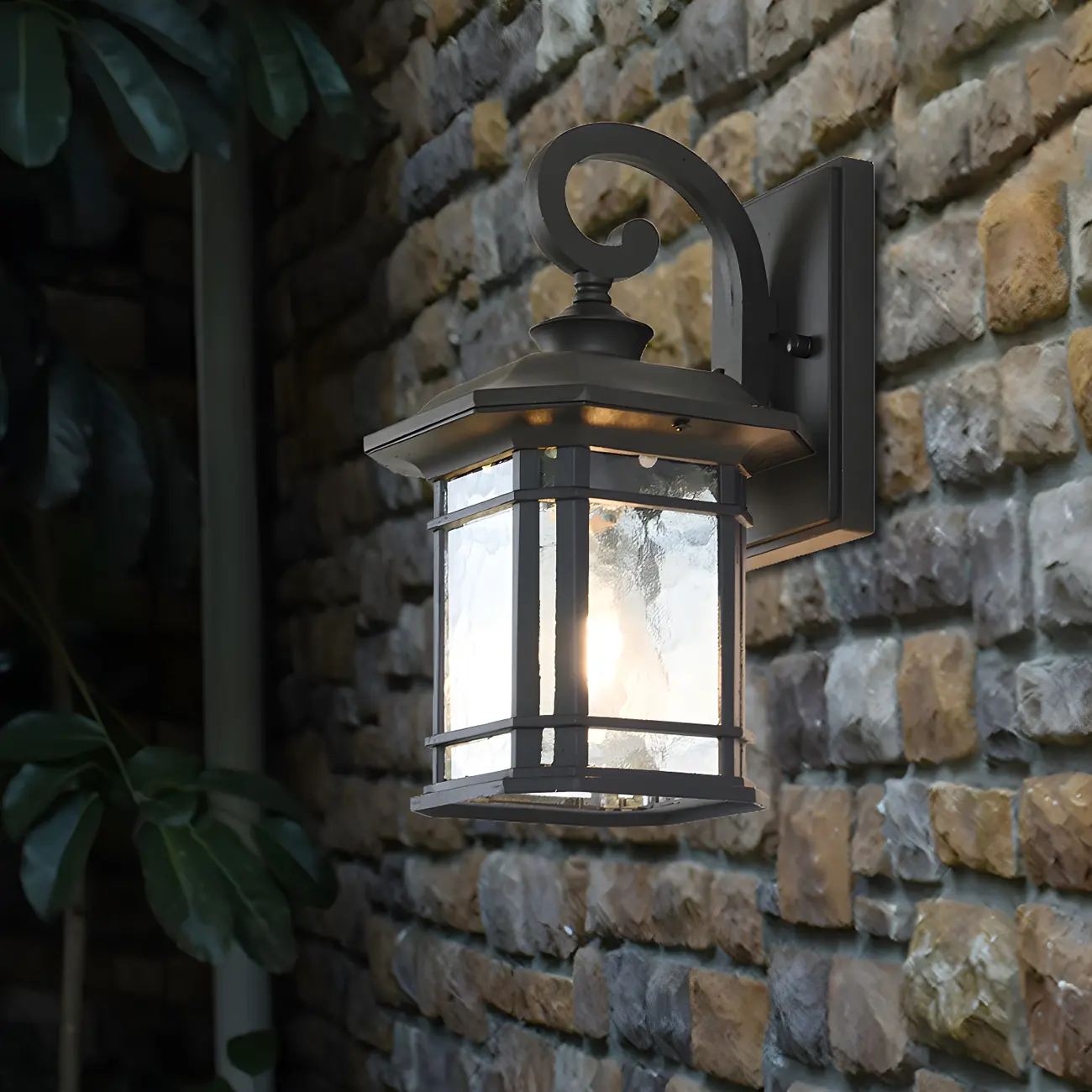 Rustic Black Glass 12.5”H Outdoor LED Wall Lantern  Image - 1 | homeyfad