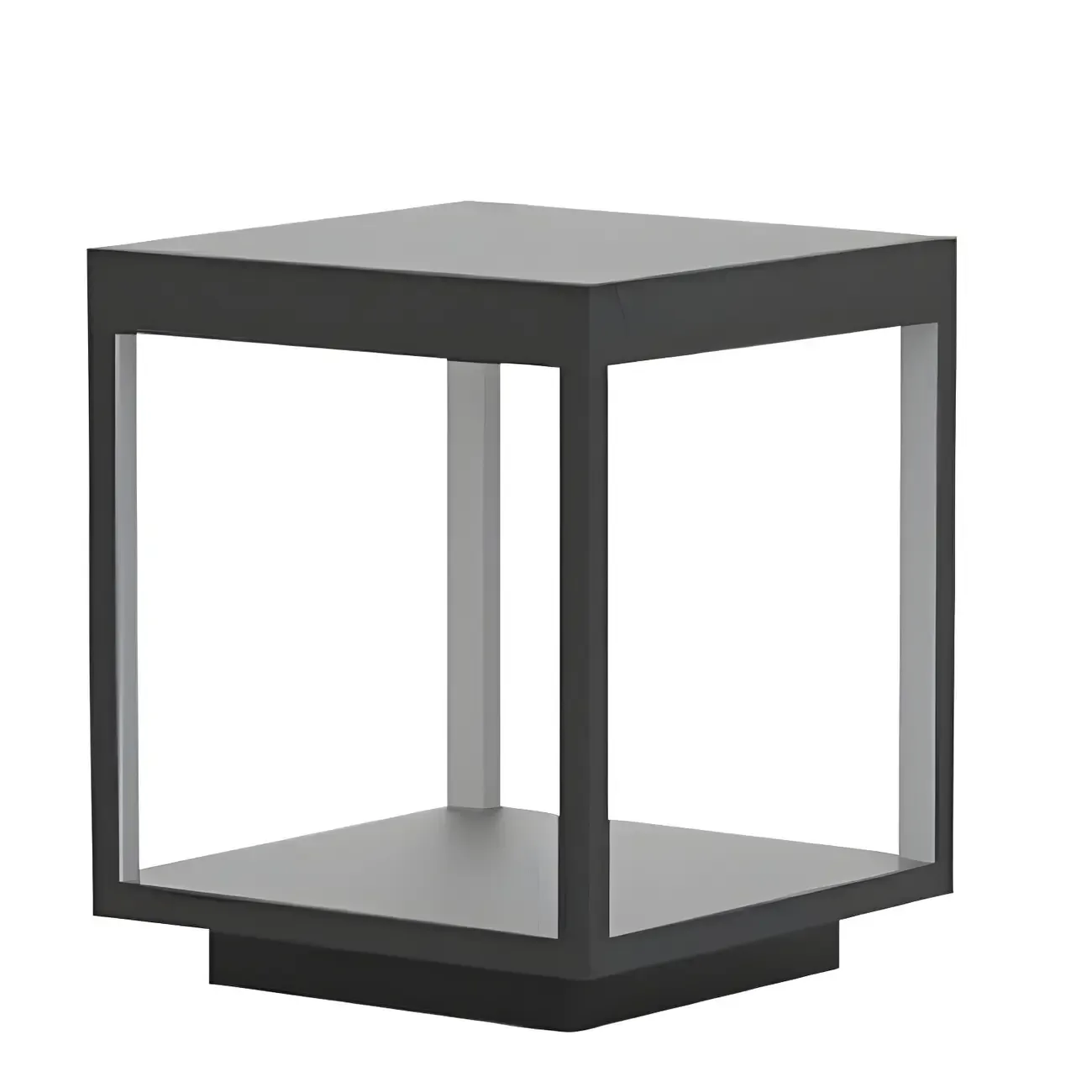 Solar Black Metal Open Post Cap Light Image - 6