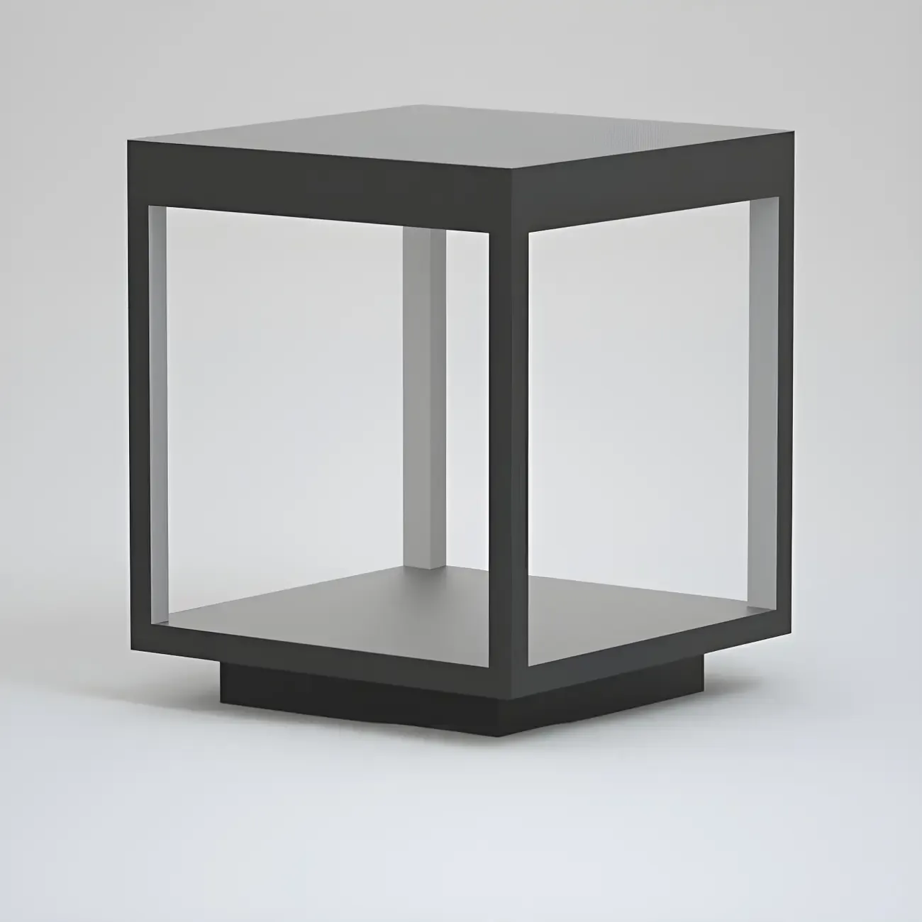 Solar Black Metal Open Post Cap Light Image - 7