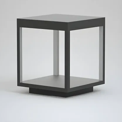 Solar Black Metal Open Post Cap Light Image - 7