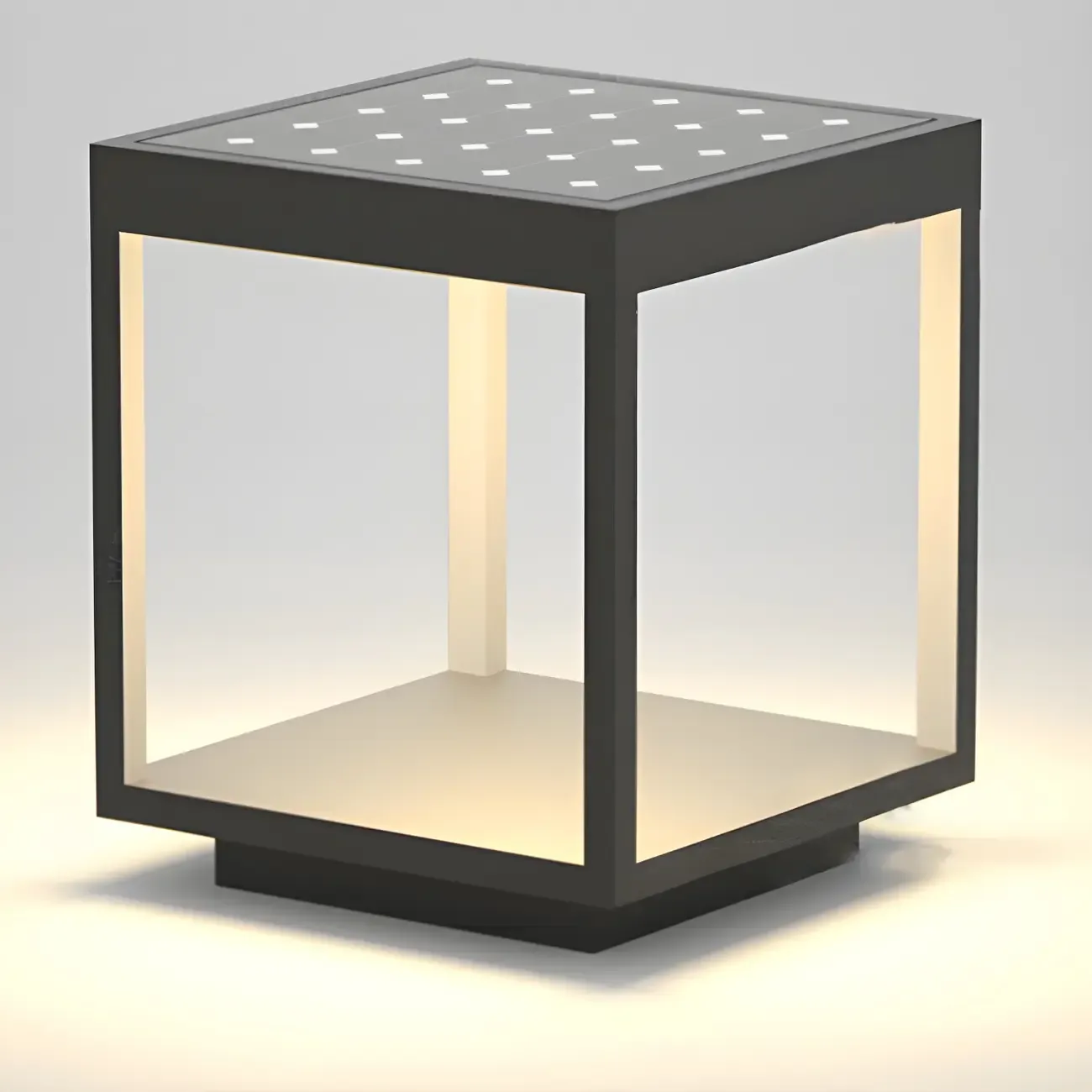 Solar Black Metal Open Post Cap Light Image - 8