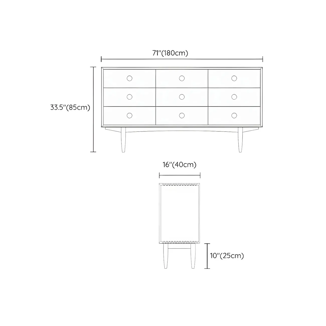 Contemporary Brown Wooden Dressers & Chests with 9-Drawers #size | homeyfad