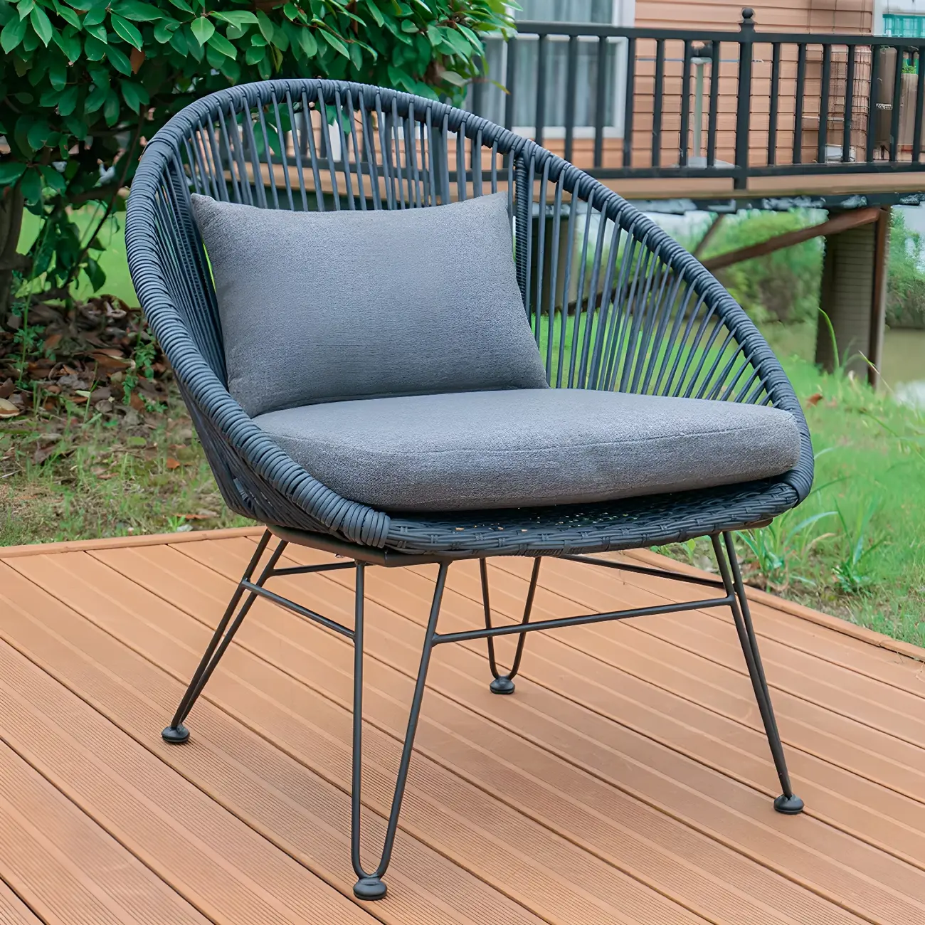 Modern Rattan Outdoor Sofa Mildew Resistant Cushions Image - 2 | homeyfad