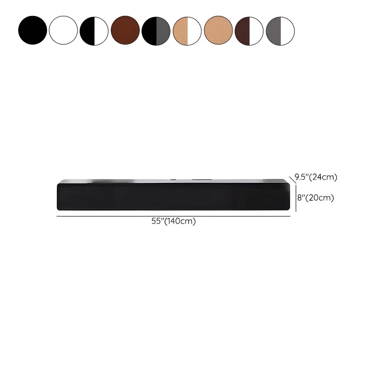 Rectangular Wall-Mounted Wood Drawers TV Stand White #size | homeyfad