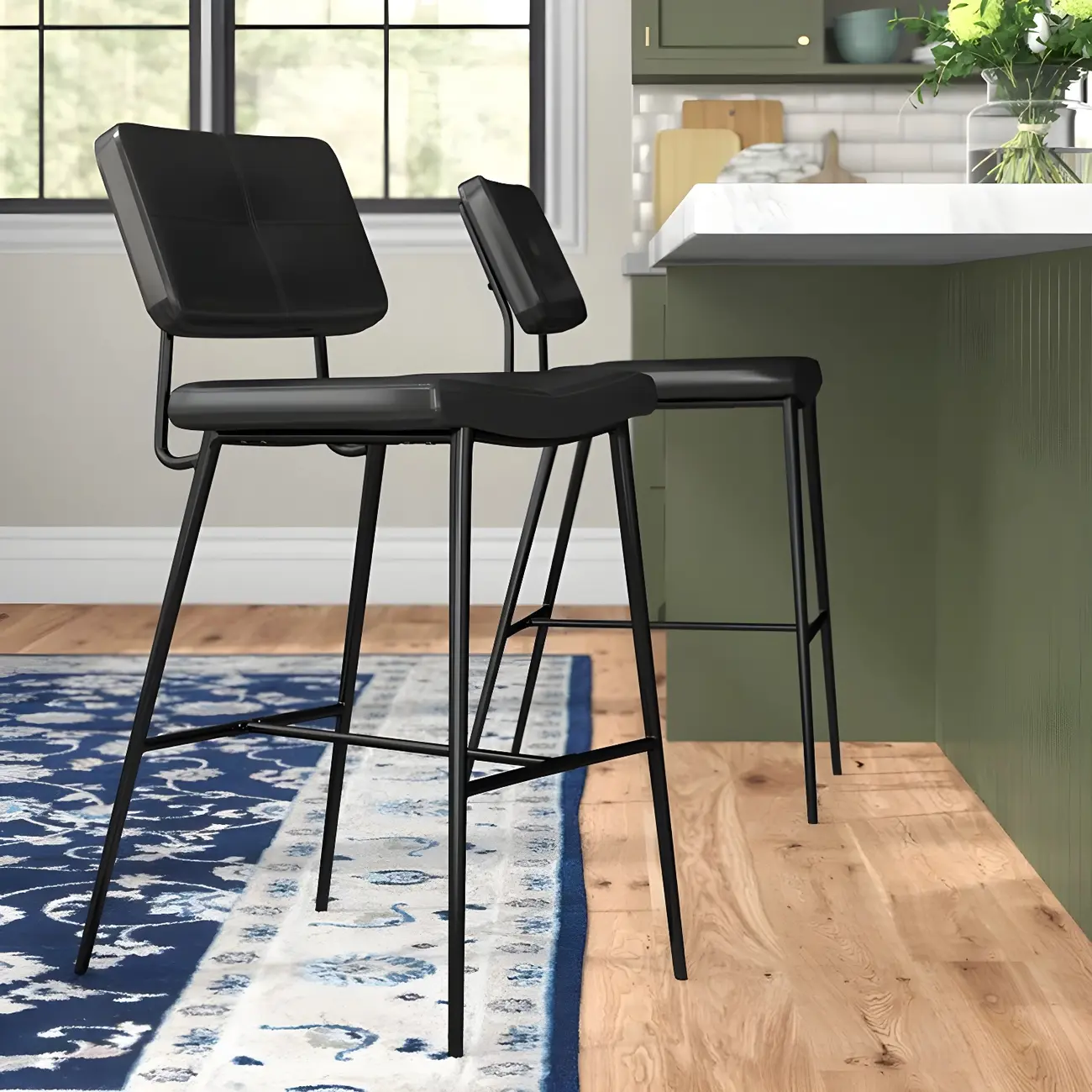 Modern Metal Cushioned Swivel Adjustable Bar Stool Image - 3 | homeyfad