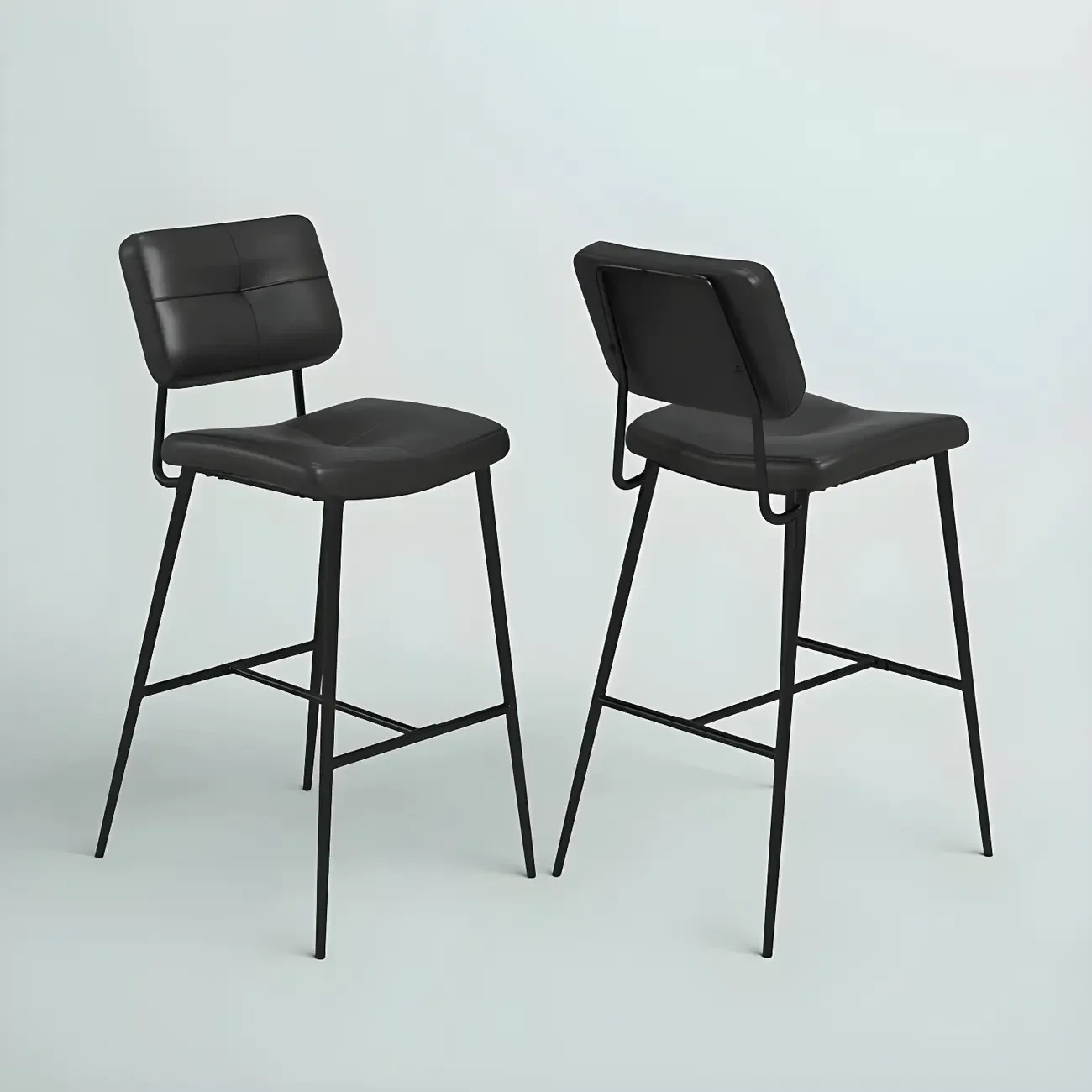 Modern Metal Cushioned Swivel Adjustable Bar Stool Image - 4
