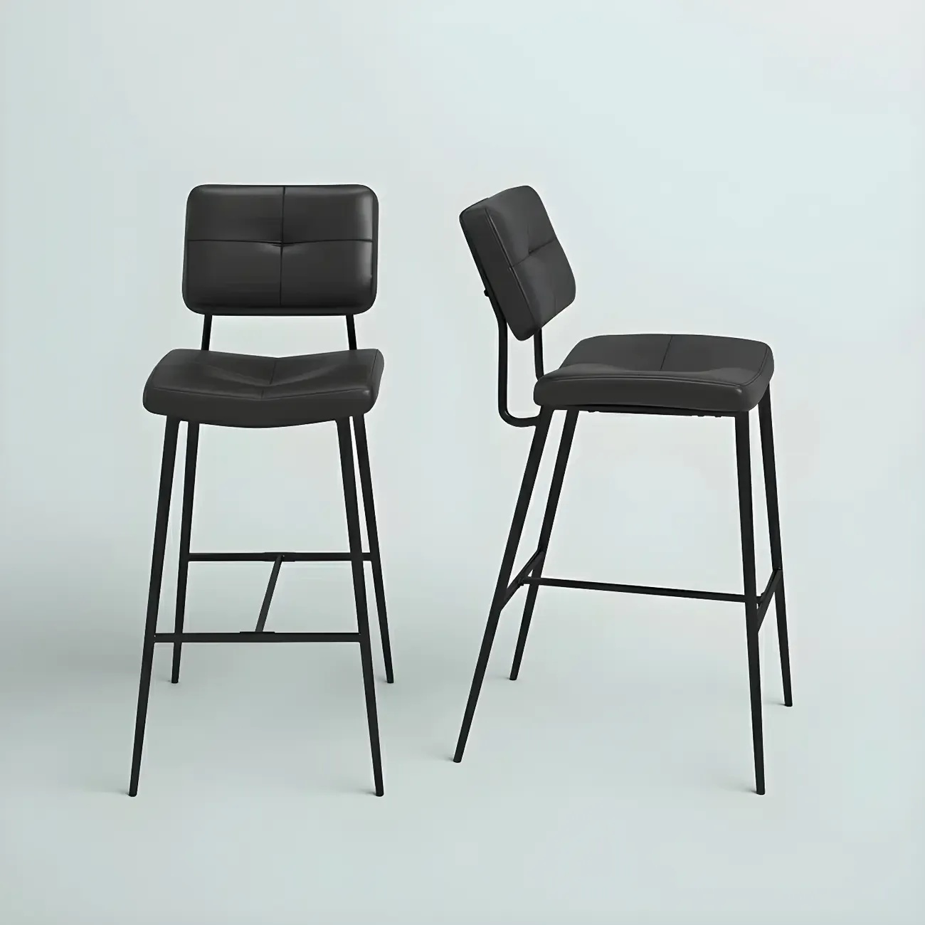 Modern Metal Cushioned Swivel Adjustable Bar Stool Image - 12