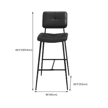 Modern Metal Cushioned Swivel Adjustable Bar Stool #size