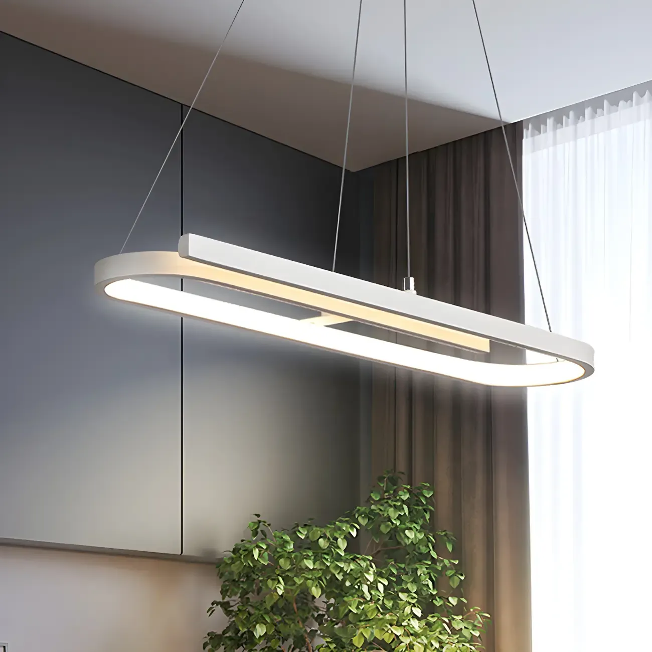 Trendy Modern LED Geometric Island Pendant Light Image - 14