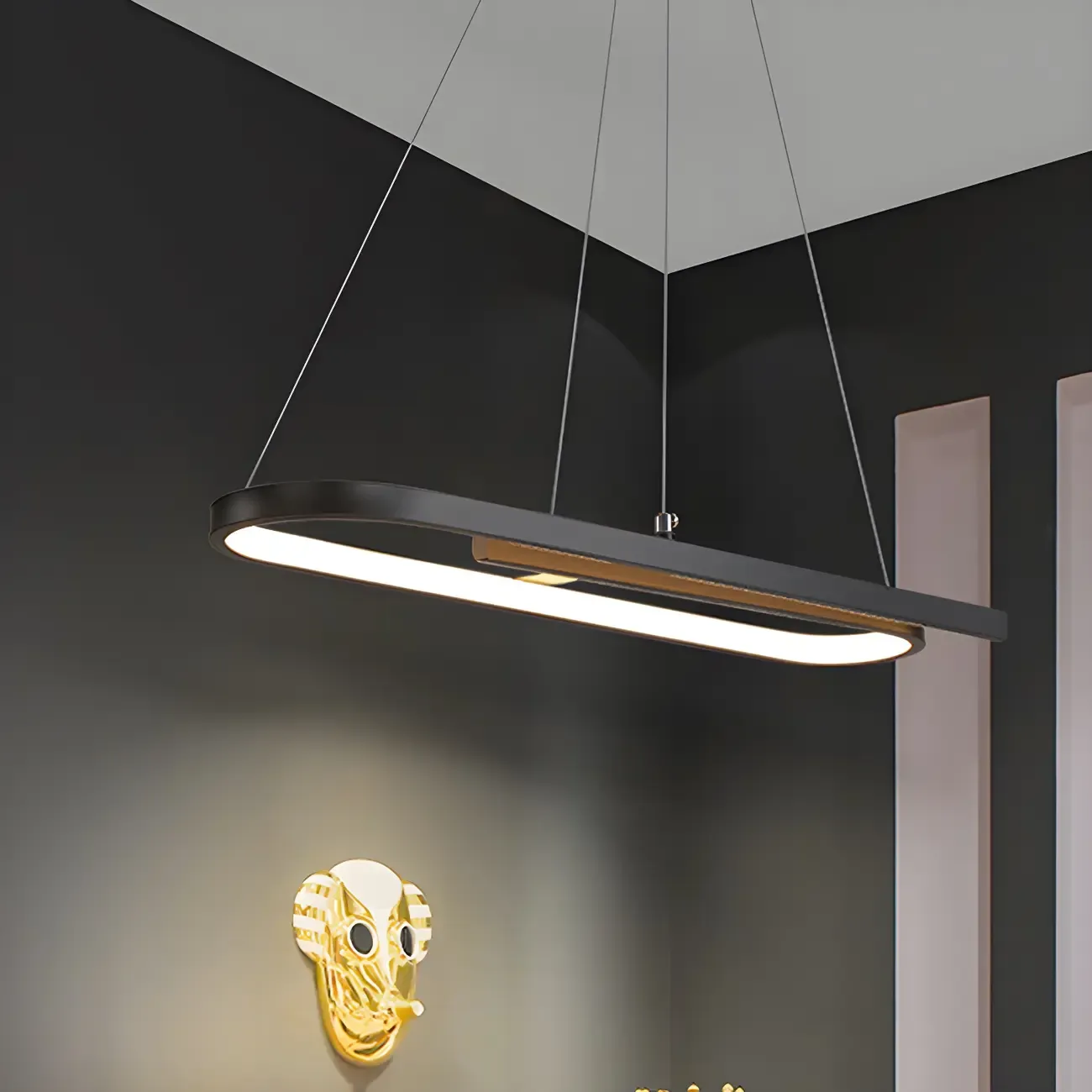 Trendy Modern LED Geometric Island Pendant Light Image - 16