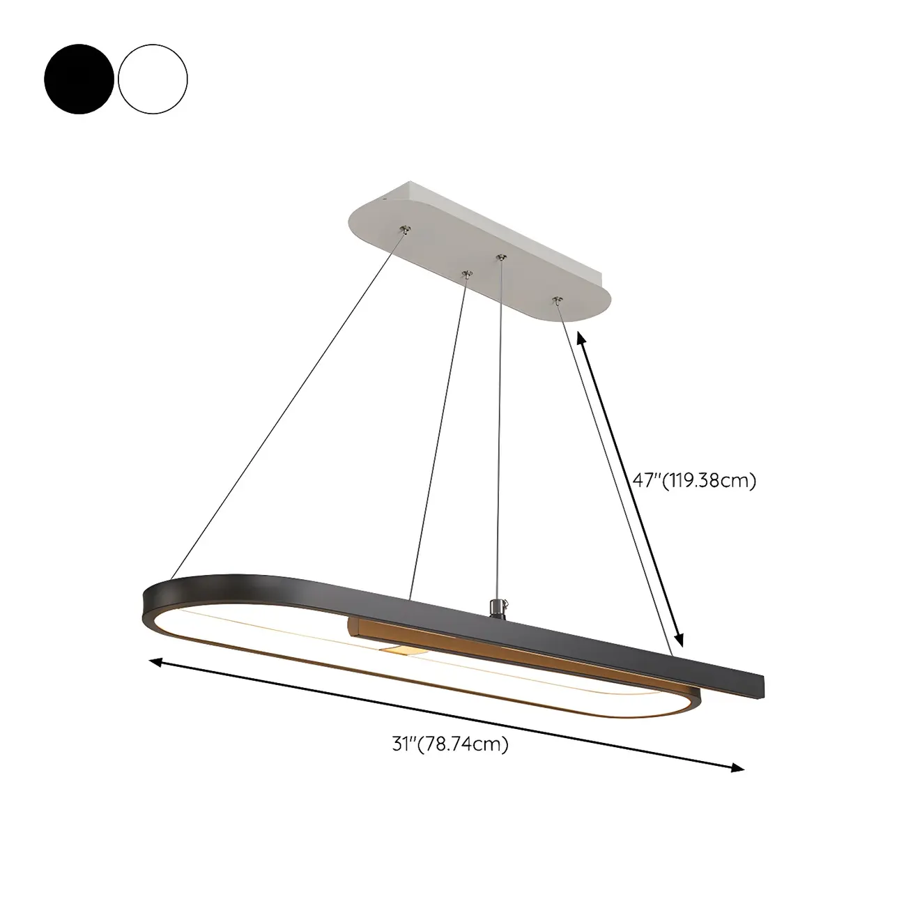 Trendy Modern LED Geometric Island Pendant Light #size | homeyfad