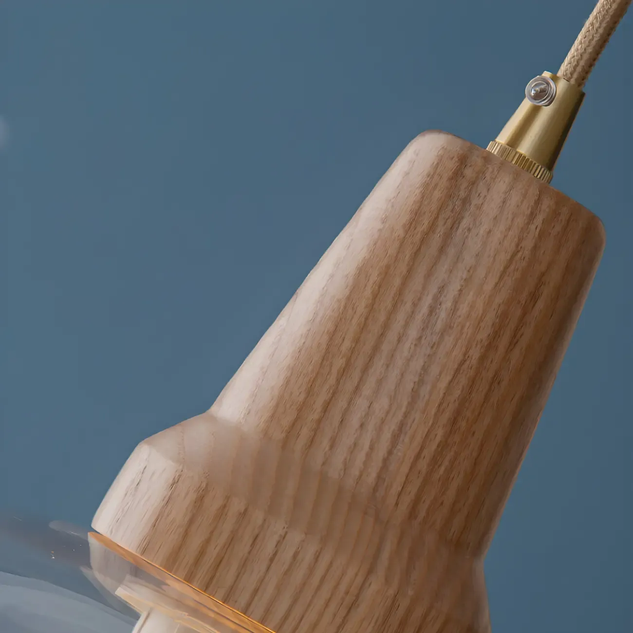 Rustic Wood Clear Glass Swing Arm Wall Light Image - 7