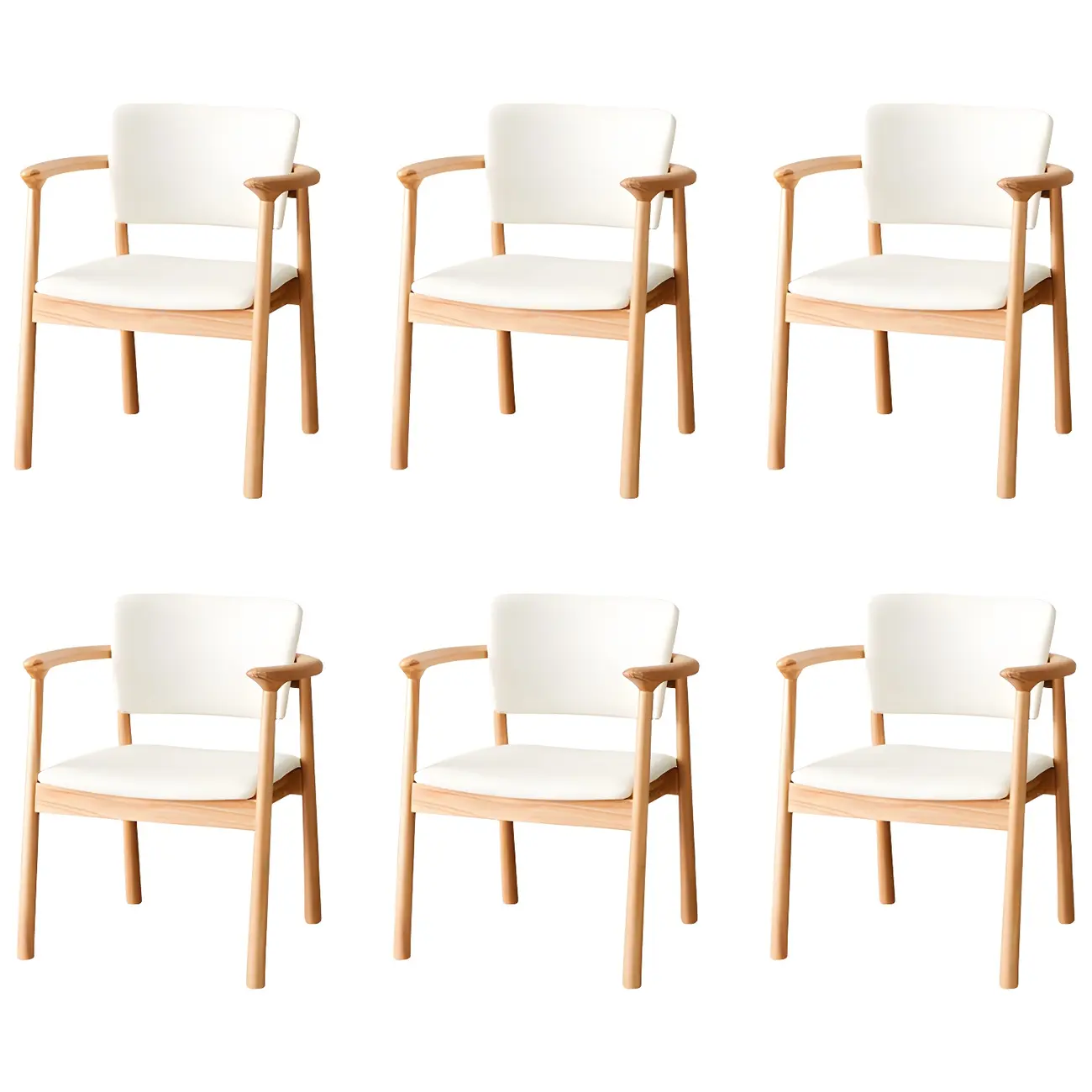 Modern Upholstered Rubberwood Arm Dining Chair Set of 2 Image - 12 | homeyfad