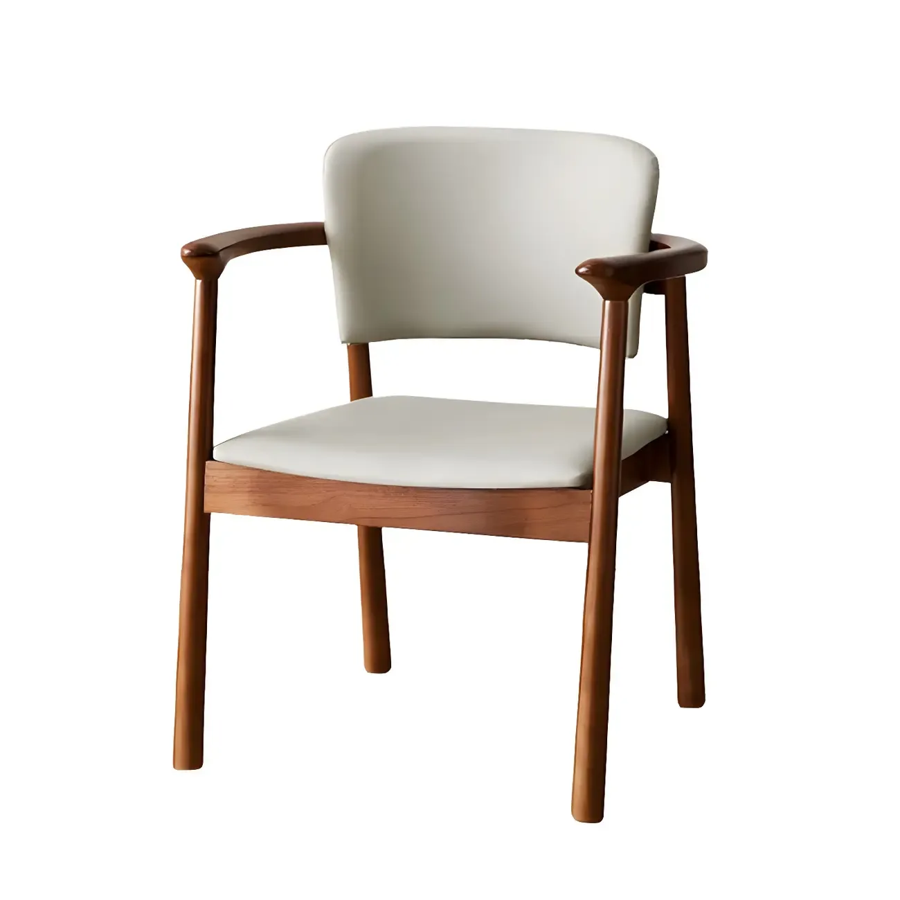 Modern Upholstered Rubberwood Arm Dining Chair Set of 2 Image - 13