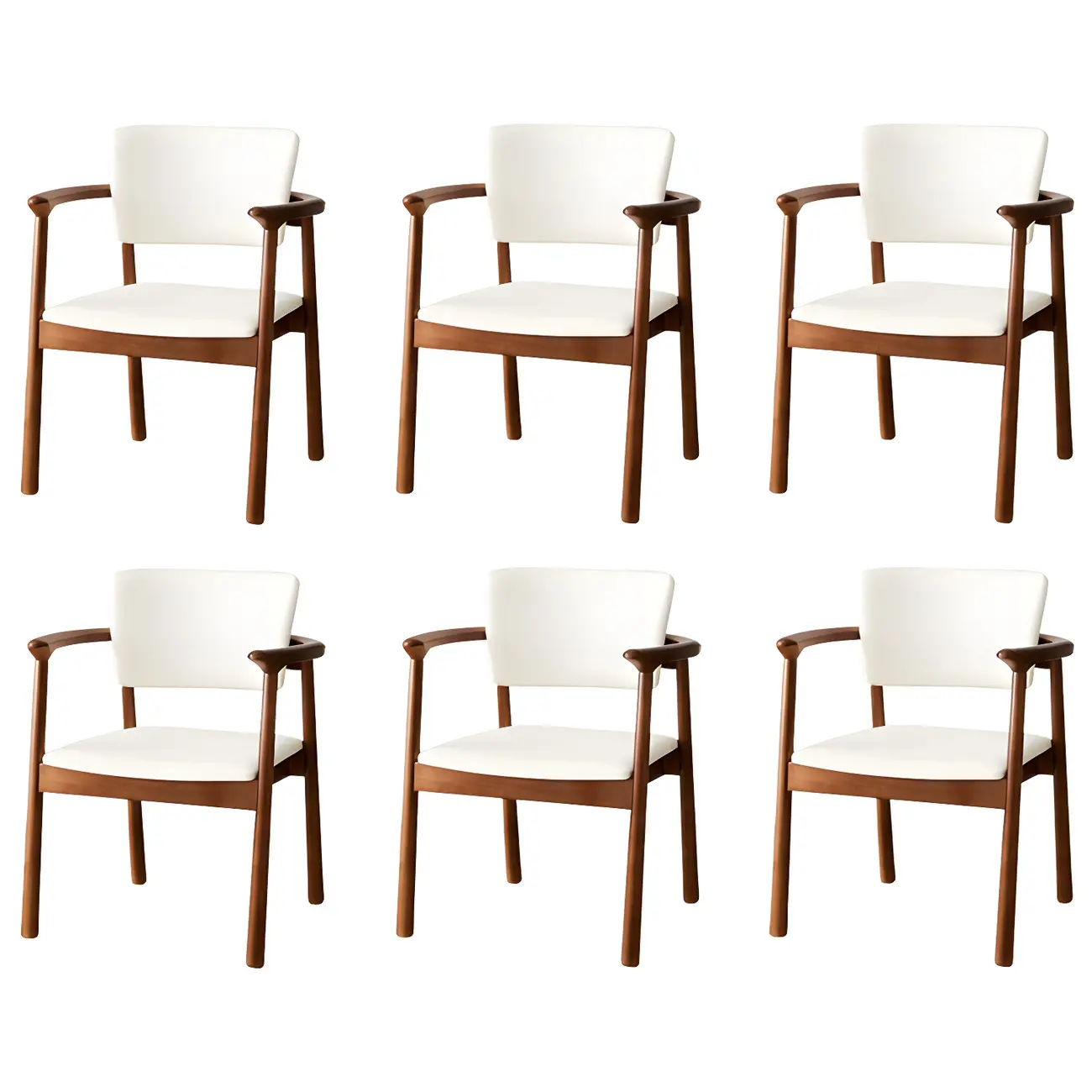 Modern Upholstered Rubberwood Arm Dining Chair Set of 2 Image - 18 | homeyfad