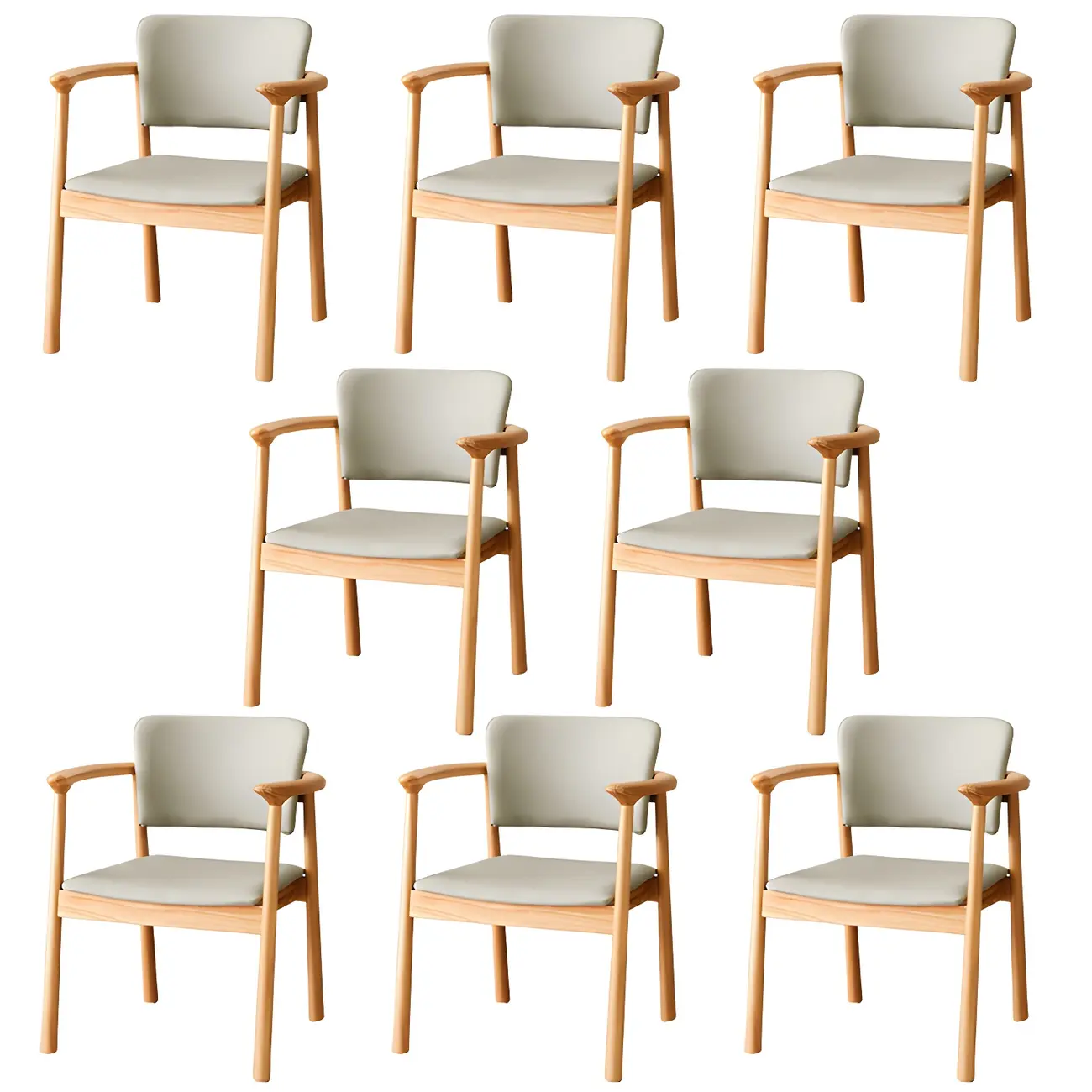 Modern Upholstered Rubberwood Arm Dining Chair Set of 2 Image - 29 | homeyfad