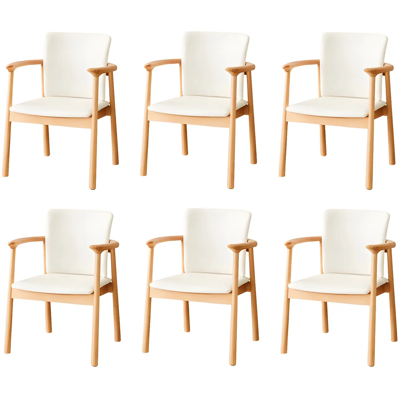 Modern Upholstered Rubberwood Arm Dining Chair Set of 2 Image - 34 | homeyfad