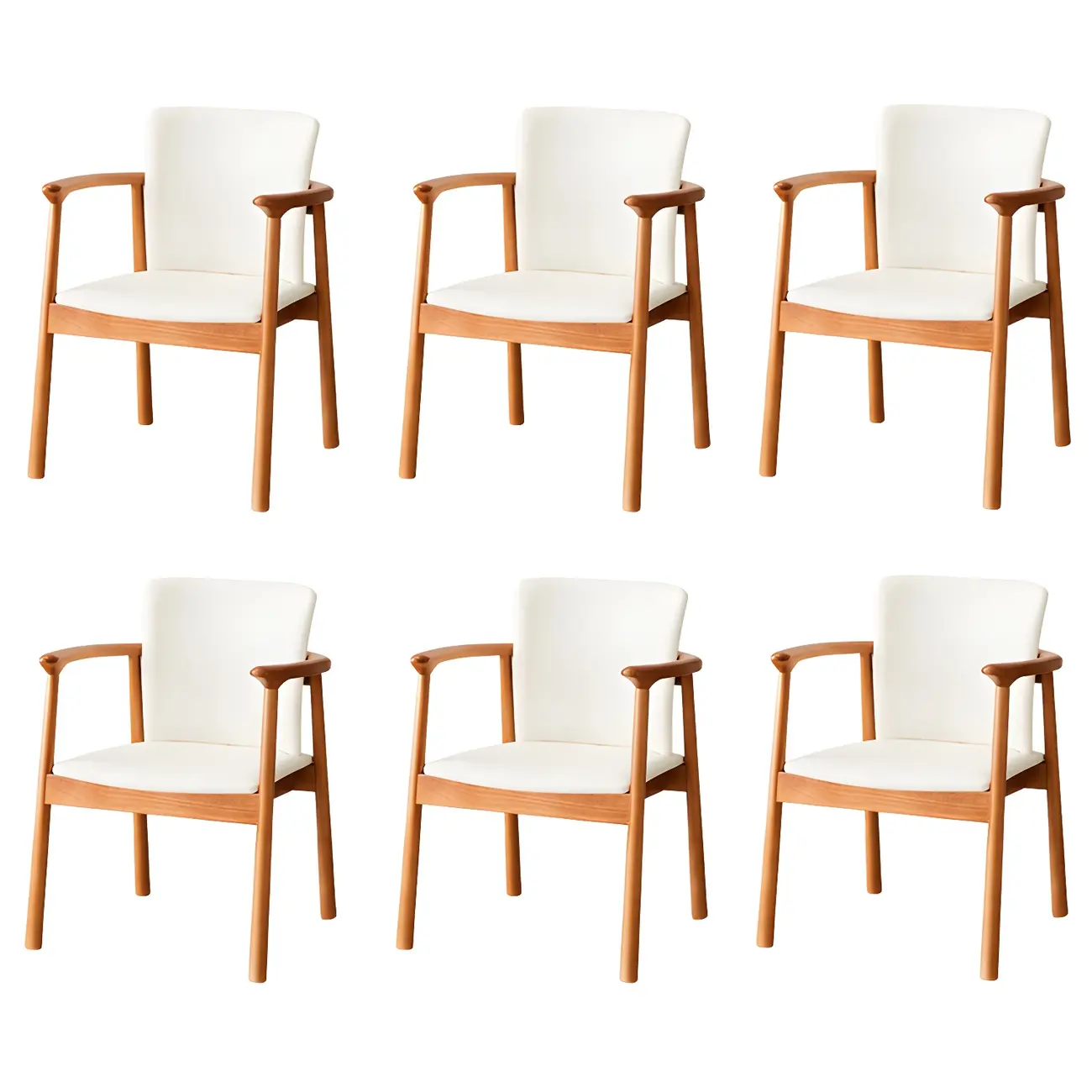 Modern Upholstered Rubberwood Arm Dining Chair Set of 2 Image - 39 | homeyfad