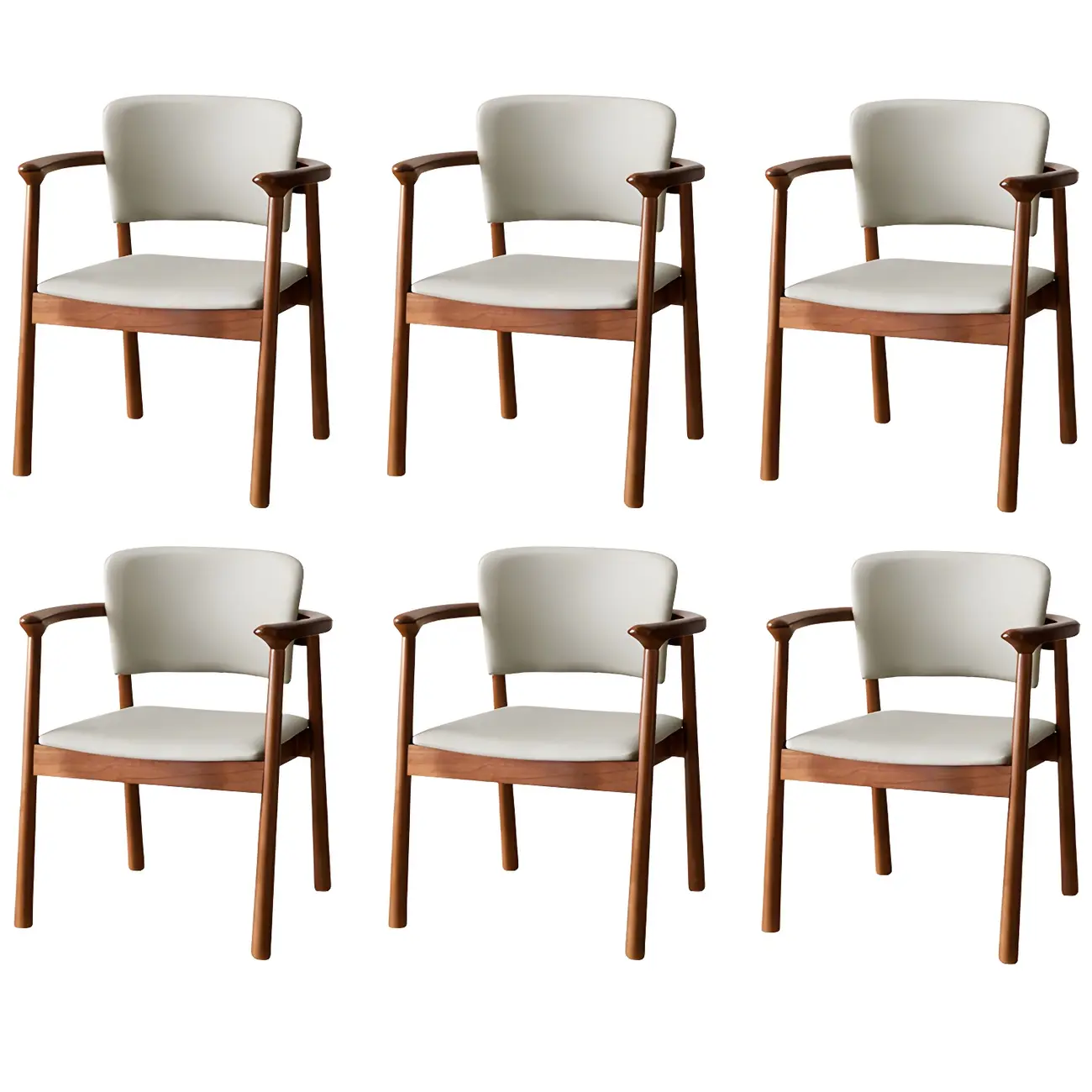 Modern Upholstered Rubberwood Arm Dining Chair Set of 2 Image - 44 | homeyfad