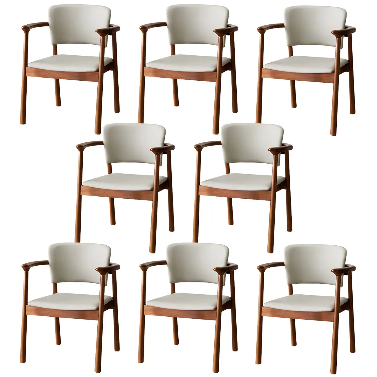 Modern Upholstered Rubberwood Arm Dining Chair Set of 2 Image - 45 | homeyfad