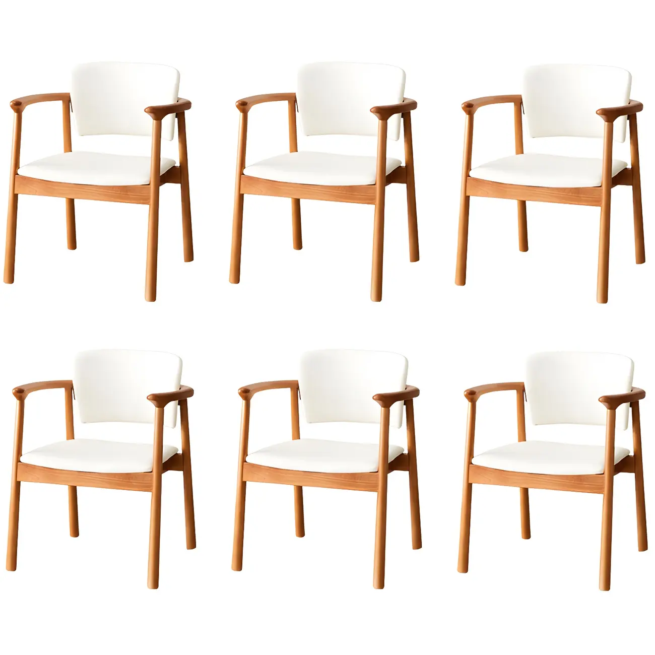 Modern Upholstered Rubberwood Arm Dining Chair Set of 2 Image - 49 | homeyfad