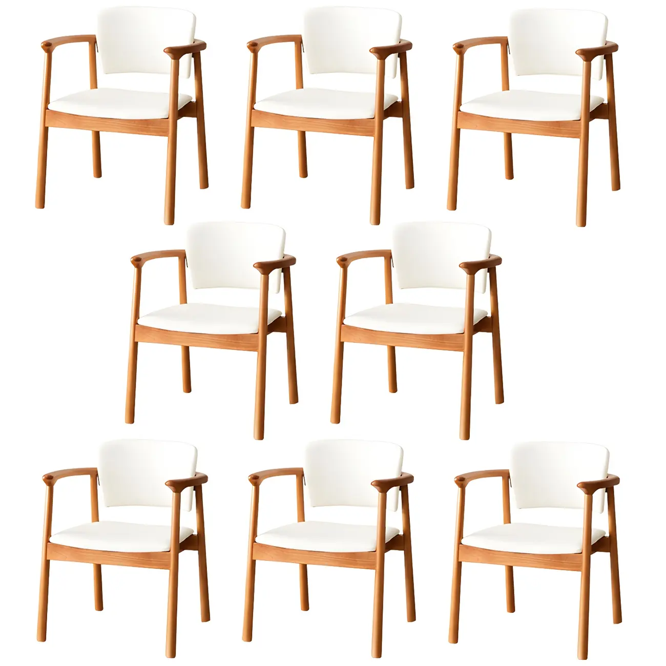 Modern Upholstered Rubberwood Arm Dining Chair Set of 2 Image - 50 | homeyfad