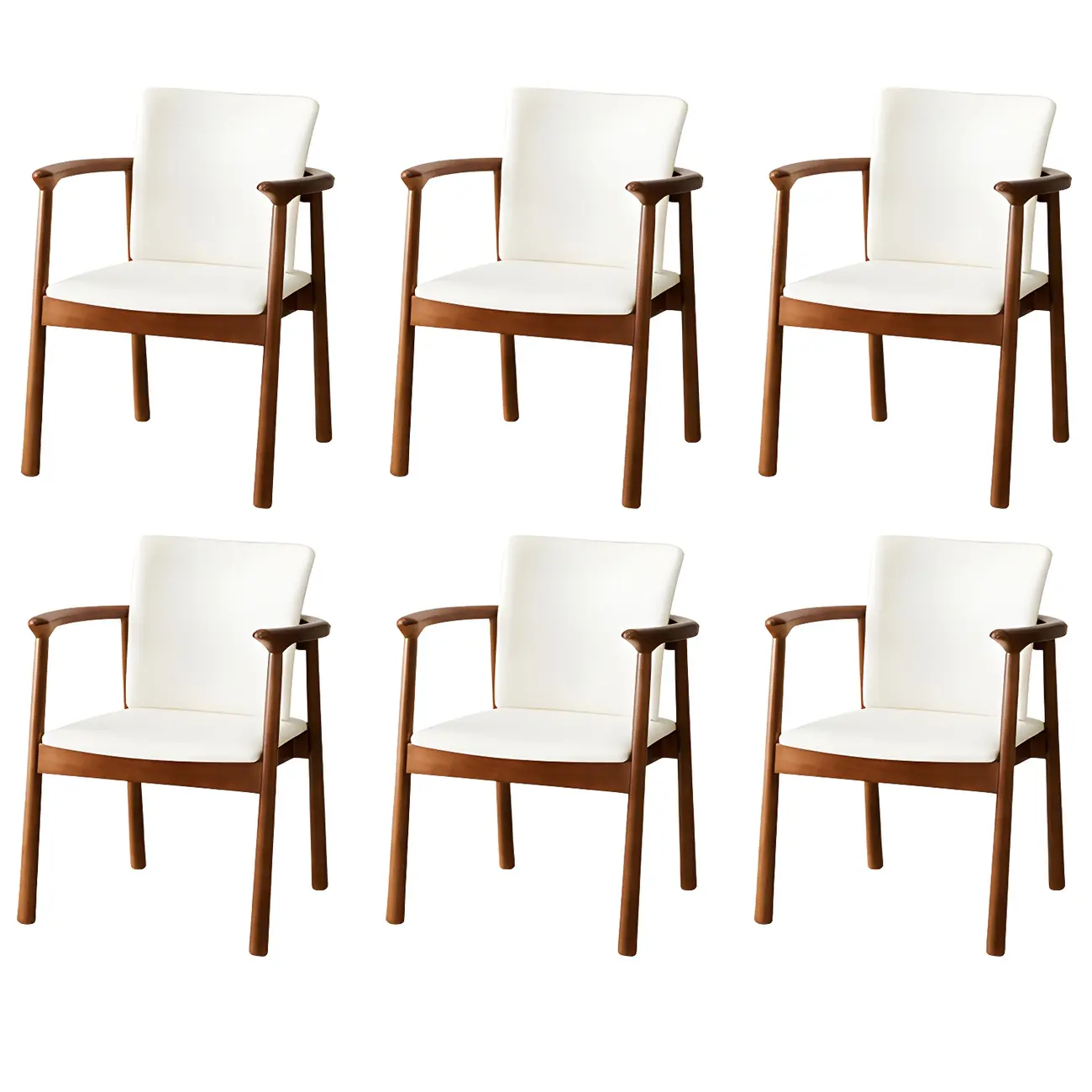 Modern Upholstered Rubberwood Arm Dining Chair Set of 2 Image - 54 | homeyfad