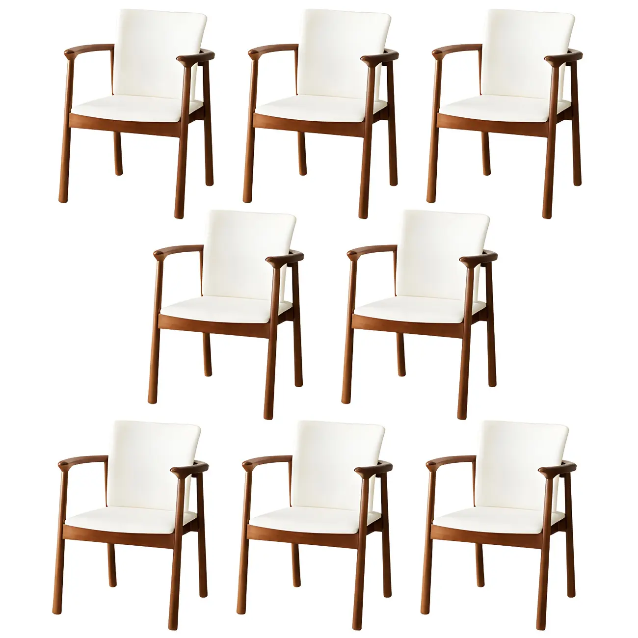 Modern Upholstered Rubberwood Arm Dining Chair Set of 2 Image - 55 | homeyfad
