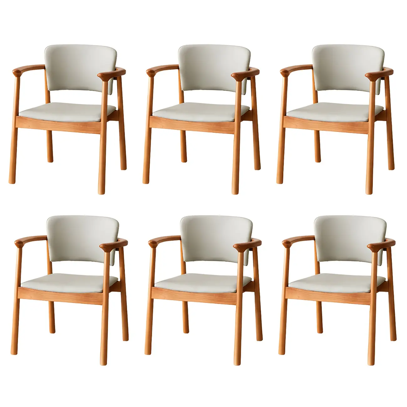 Modern Upholstered Rubberwood Arm Dining Chair Set of 2 Image - 59 | homeyfad