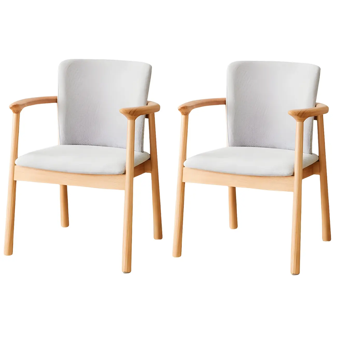 Modern Upholstered Rubberwood Arm Dining Chair Set of 2 Image - 62 | homeyfad