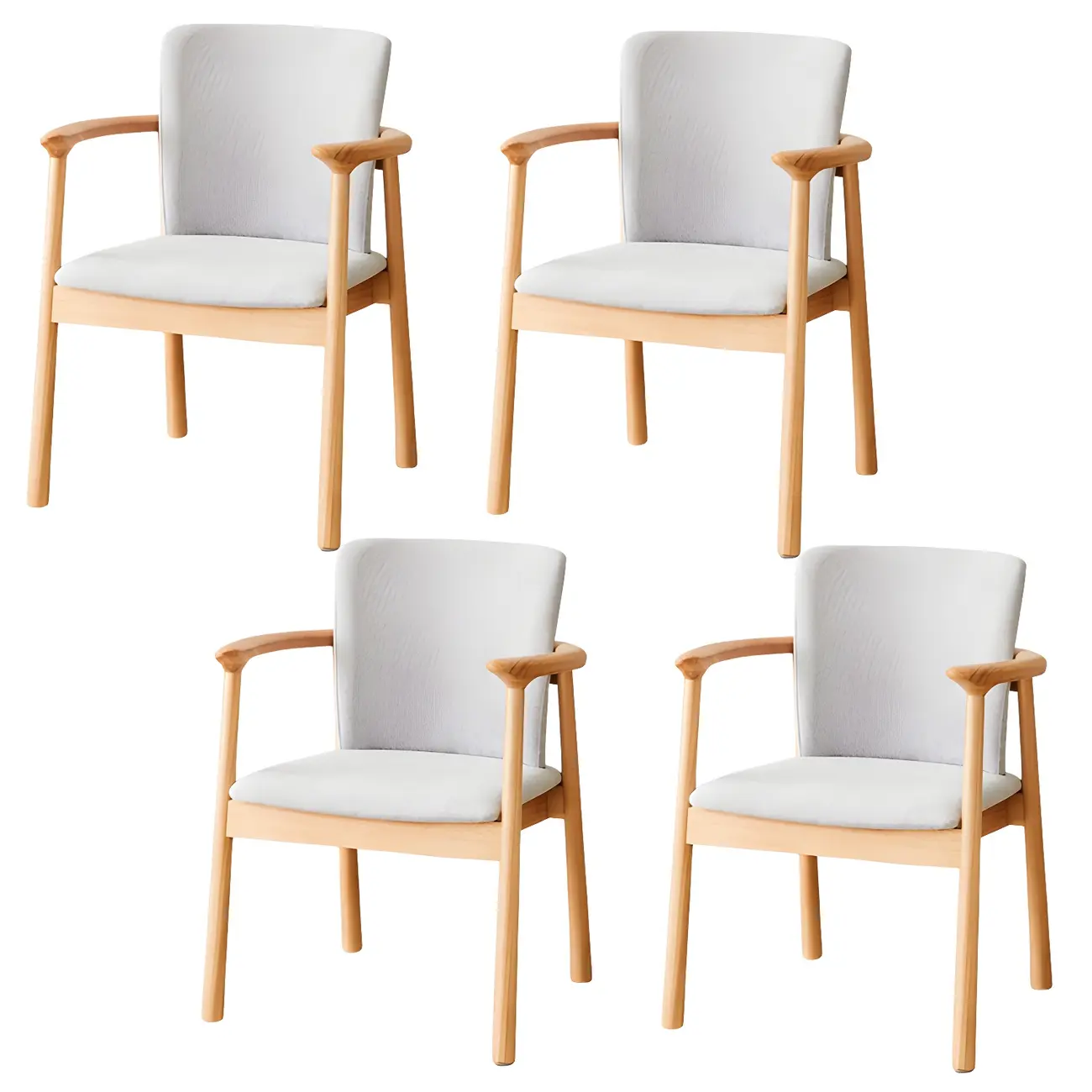 Modern Upholstered Rubberwood Arm Dining Chair Set of 2 Image - 63 | homeyfad