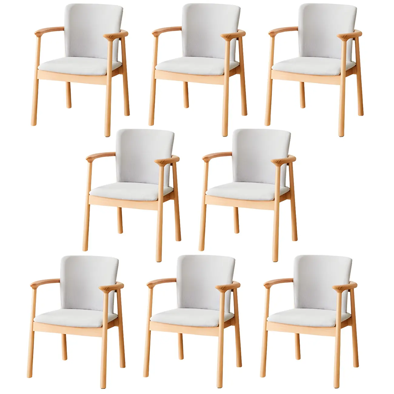 Modern Upholstered Rubberwood Arm Dining Chair Set of 2 Image - 65 | homeyfad